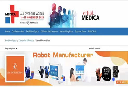 معرض Medica ألمانيا Si Yi اليد الروبوت التأهيل الوظيفي